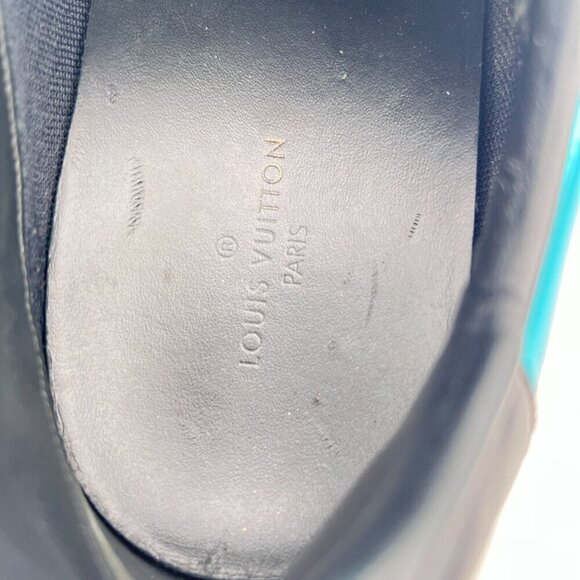 Louis Vuitton Run Away Men Size UK 9 US 10 Turquoise Leather Tennis Sneakers - Picture 12 of 15